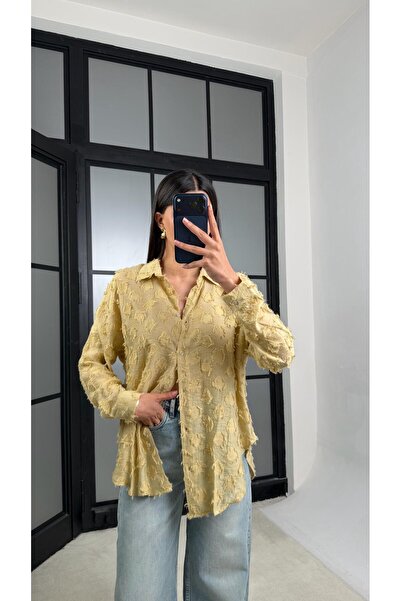 GAUS CO Oil Green Tasseled Shirt Gaus-01231
