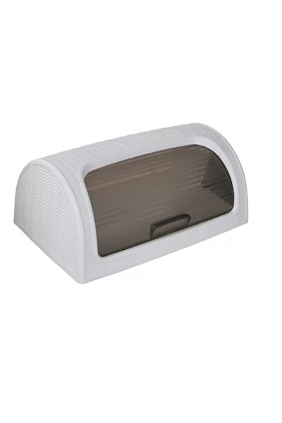 OEM Plastic Bread Box Model Rattan, White, 42x26x19 cm