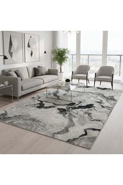 OEM Covor Modern Atlantis, Gri/Negru - 80 x 150