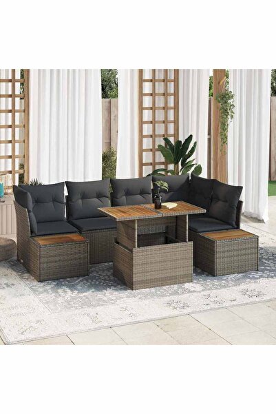 vidaxl Set de canapele pentru gradina 10 pcs Gri Rattan poli