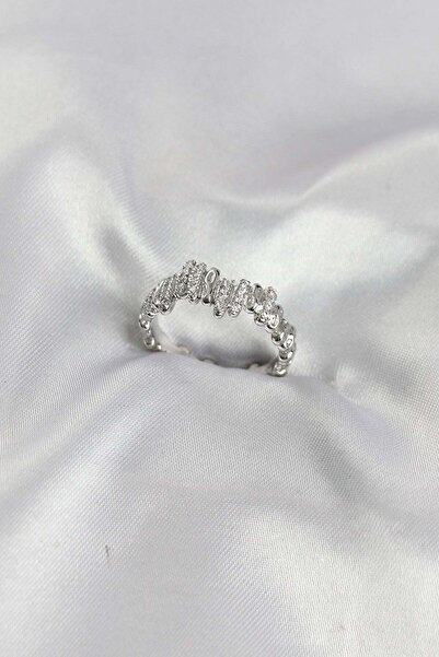 Inure Jewelry Silver Color Brass Rhythm Model Zircon Stone Women's Ring