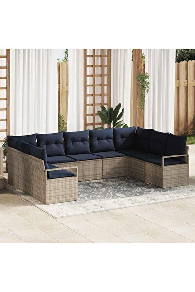 vidaxl Set de canapea cu perna 7 pcs Gri poliratan