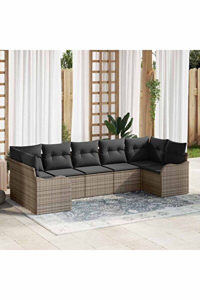 vidaxl Set de canapele pentru gradina Gri poliratan