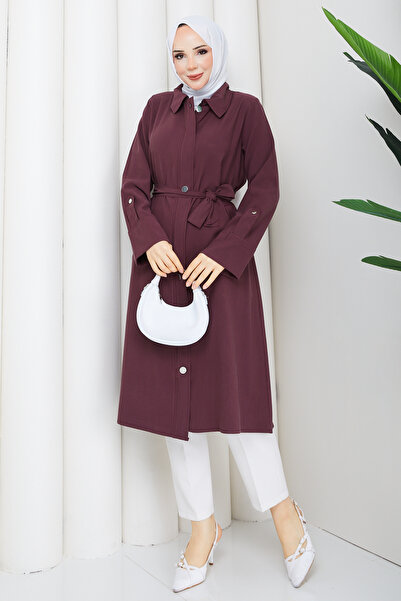 Pamuk Butik Γυναικείο καπάκι με ζώνη, τσέπες και κλείσιμο με φερμουάρ