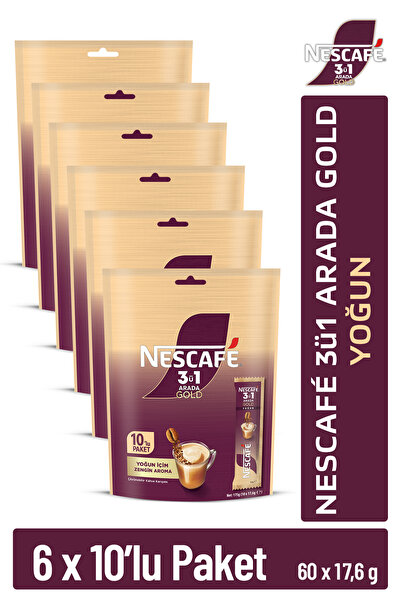 Nescafe Nescafé 3ü1 Arada Gold Yoğun 10'lu Çoklu Paket (6 Adet)