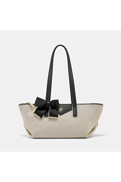 Black Ribbon Lily Tote Bag