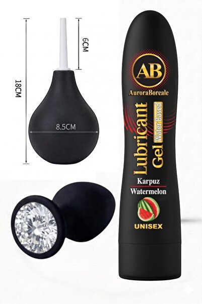 AuroraBoreale Premium Karpuzlu Kayganlaştırıcı Jel Siyah Pompası Beyaz Taşlı ...