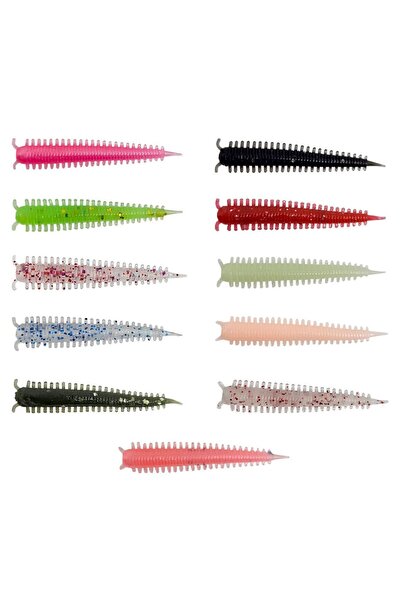 Kendo Zombie Worm Lrf Silikonu 4cm 8 Adet Blue Glitter