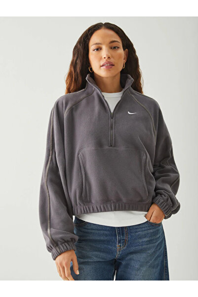 Nike One Therma-Fit Hz Top Polar Women's Gray Sweatshirt Sprint Sport