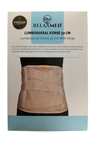 RMRELAXMED Lumbosakral Korse 32 cm - Çelik ve Plastik Balenli Bel Destek Kors...