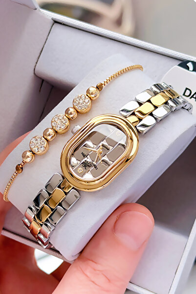 Daniel Klein Original Women's Wristwatch, Cut Glass Waterproof Gold Silver St...