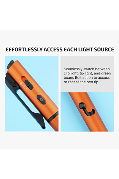 OLİGHT Open 3 Class 3R (Orange), 120 Lumens LED Pen Light, Rechargeable Tactical Pen, USB-C Flashlight for Office, Outdoors, Daily Carry