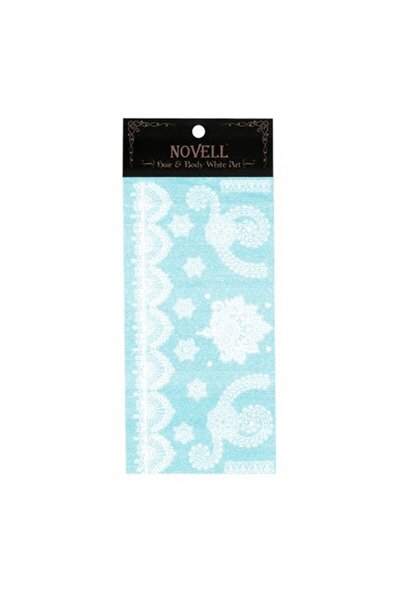 Novell White Henna Temporary Tattoo - No.033 Designer Body Art (10x20.5 cm)
