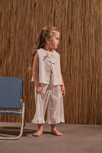 Oh La La Koala For Little Ones Set Bermuda din seria Luma Vintage albă