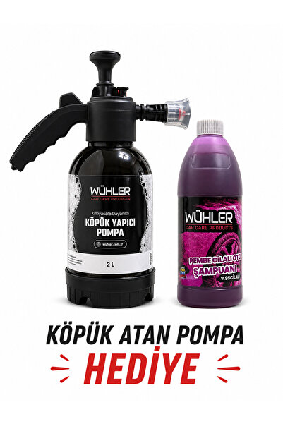 Wühler %95 Cilalı Pembe Oto Şampuanı 750 ML+ 🎁 HEDİYE KÖPÜK ATAN Basınçlı Po...