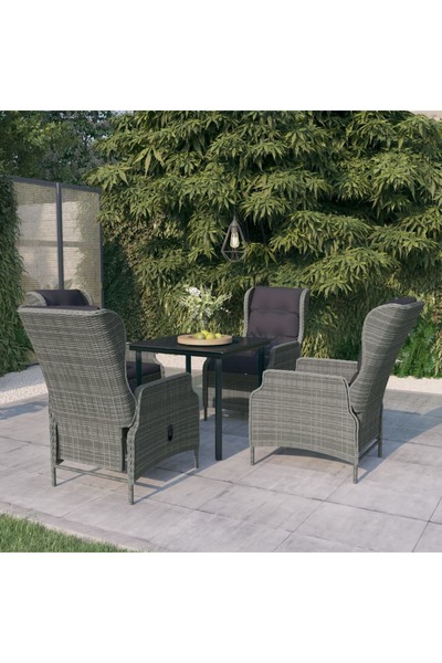 vidaxl 5-piece garden furniture set, light grey