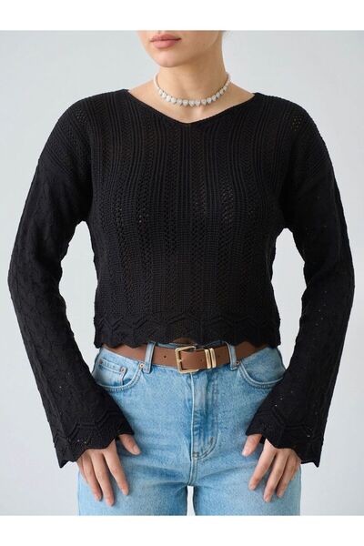 NEWC New Season Openworked Blouse