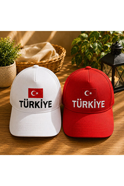 moda nokta Moon Star Turkey Patterned Hat Baseball Model Embroidery Work Red ...