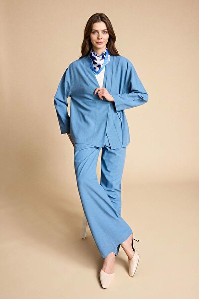 DeFacto Wide Leg Linen Mixed Pants F7960Ax26Sp