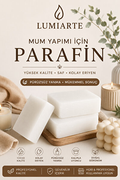 Lumiarte 1 KG Parafin Wax – Mum Yapımı İçin Saf Hammadde