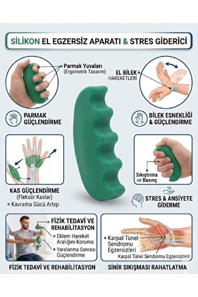 URUMDAY Silicone Stress Relief Device Hand Exerciser Strengthener Physical Th...