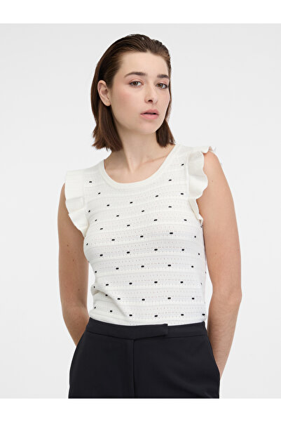 ORSAY Tricou alb de damă cu buline