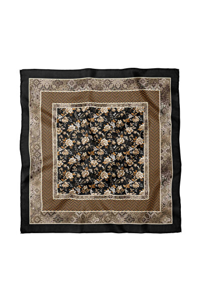 Sultan İpek Çiçek Desenli Fular / Bandana 50x50cm