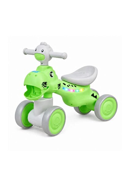 OEM Bicicletă fără pedale cu 4 roți pentru copii 1-3 ani Verde Dino