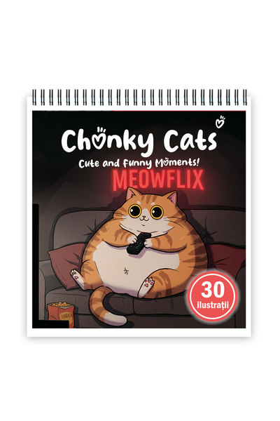 Legendary Gifts Carte de colorat, 30 de ilustratii Chunky Cats, 106 pagini, F...