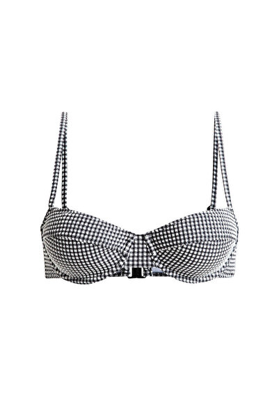 Roxy Womens Gingham Swimsuit - Medium Coverage Bikini Top M