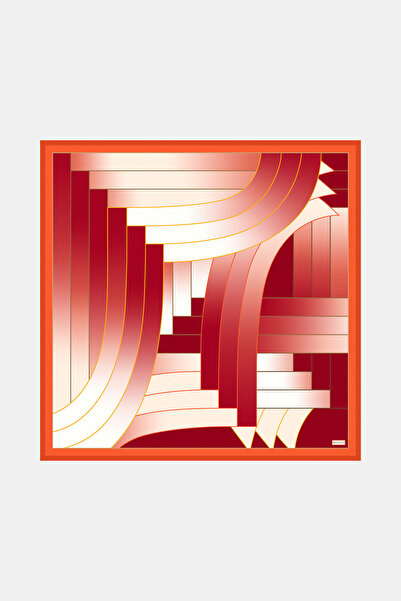 Vakko GEOMETRİK DESENLİ TWILL İPEK EŞARP