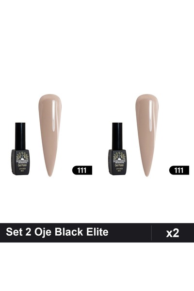 Makeup Set of 2 Semi-permanent Nail Polish Black Elite 8ml, Global Fashion, U...