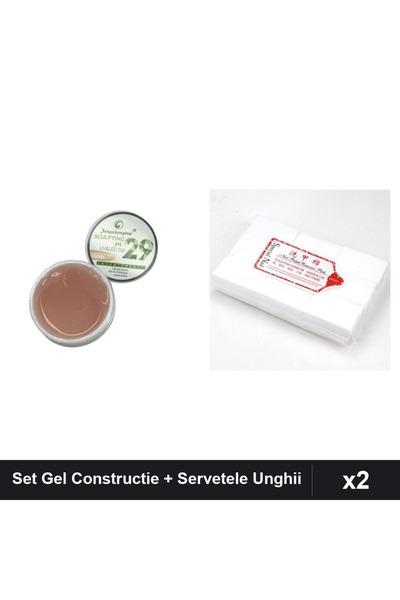 Makeup Set 2 Gel Constructie UV LED FSM 15g + 900 Servetele Unghii Profesionale