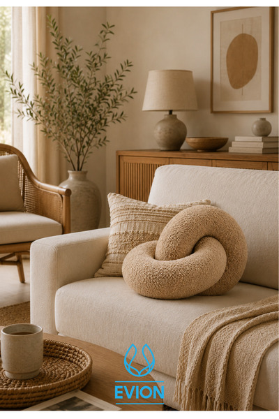 Evion Nordic Knot Throw Pillow - Bohemian Decorative Modern Knot Throw Pillow