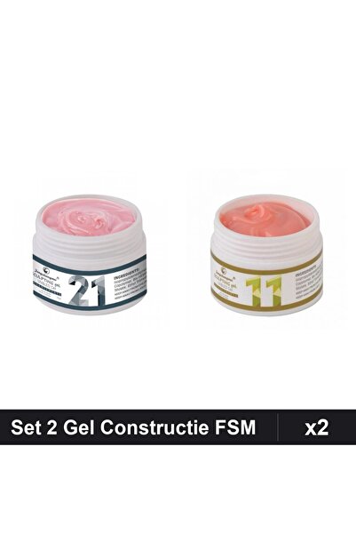 Makeup Set 2 Gel Constructie UV LED FSM 15g, Nuante 21 și 11, Builder Gel Unghii