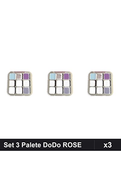 Makeup Set of 3 DoDo ROSE Eyeshadow Palettes 8g, Shade 03, Professional Makeup
