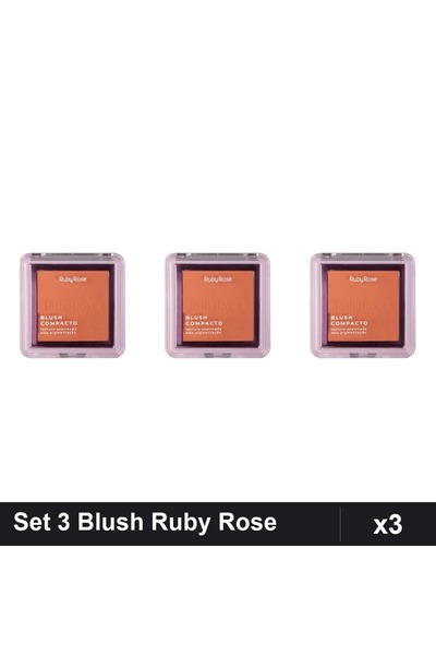 Makeup Set 3 Blush Compact Ruby Rose BL 10, 7.3g, Colorete Profesionale Machiaj