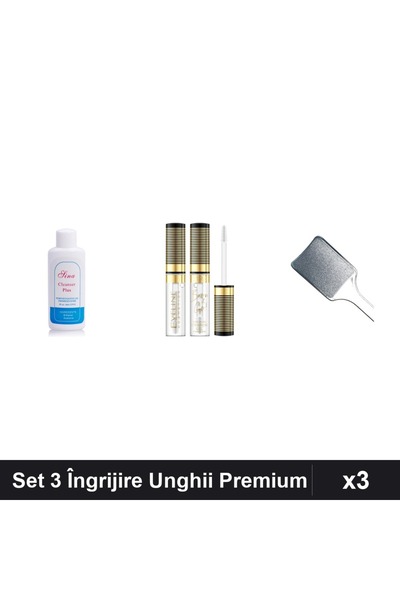 Makeup Set 3 Îngrijire Unghii - Cleanser Sina 60ml, Gel Sprâncene Eveline, Pi...