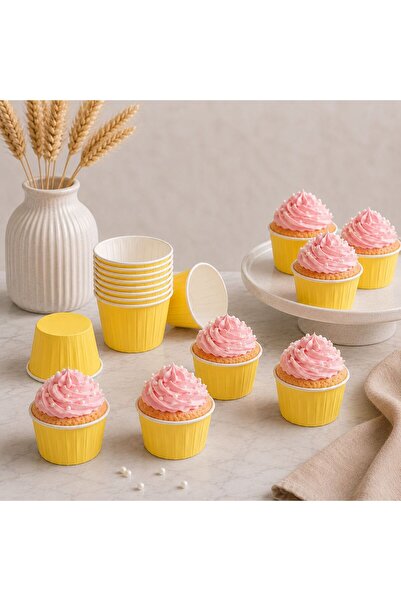 Partiden Sarı Muffin Cupcake Kalıbı 24 Adet