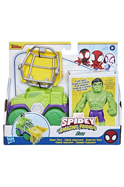 Spider SPIDEY EXTRAORDINARY FRIENDS SET MAȘINĂ, FIGURINĂ ȘI ACCESORIU HULK