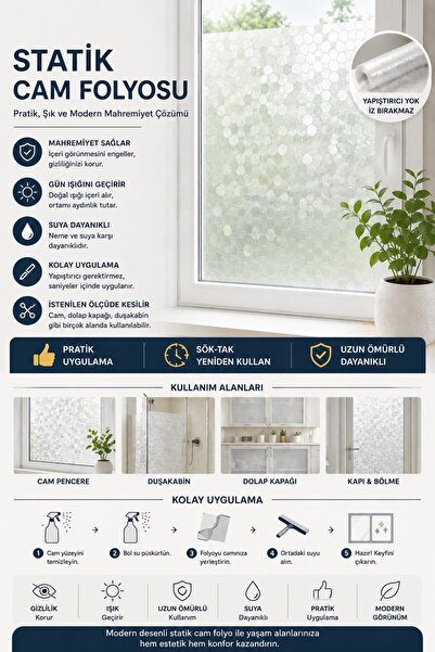 yek home tekstil evinizin her yerinde Staklena folija sa statičkim uzorkom za...