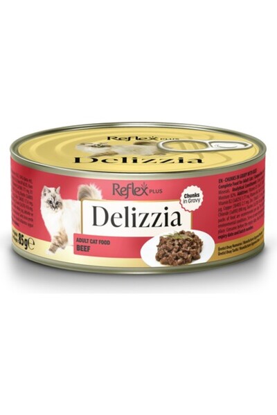 Reflex Plus Delizzia Gravy Sos İçinde Dana Etli Yetişkin Kedi Konserve Maması...