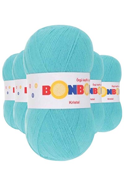 Royaleks Group 5 Pieces Crystal Hand Knitted Fiber Thread Turquoise 98238