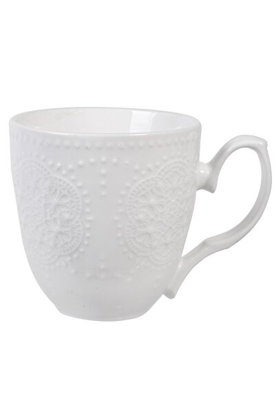 Zumzeria White New Bone Cup with Pattern 350 ml