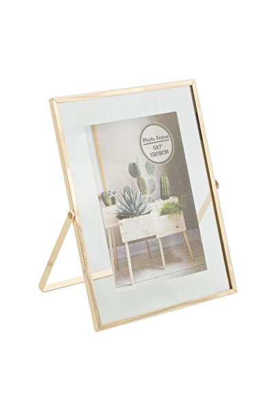 Zumzeria Transparent Glass Photo Frame with Golden Metal Frame 13x18cm