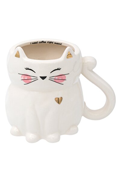 Zumzeria Cană 3D cu pisică din lut 420ml