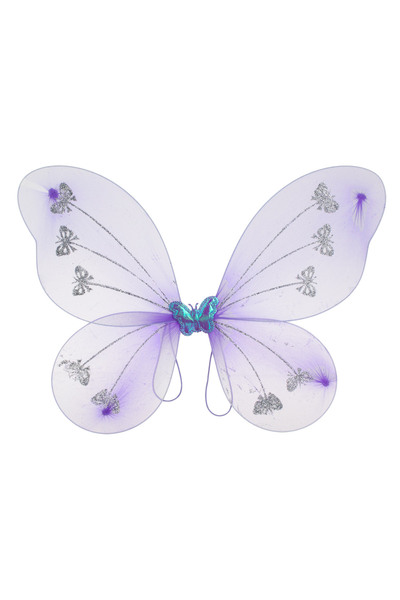 Zumzeria Lilac Butterfly Costume Wings with Silver Glitter Holographic Butter...
