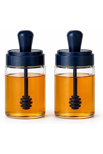 Biki 2-Pack Honey Jar Set with Integrated Spoon |   250 ml |   Transparent Ja...