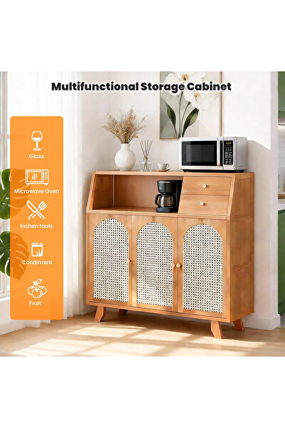 Solid Cabinet Storage Cabinet, Coffee Bar Cabinet, Kitchen Storage Cabinet, B...