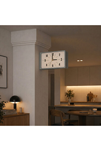 Fibrika Store Retro Station Duvar Saati - Minimalist Tasarım GRİ